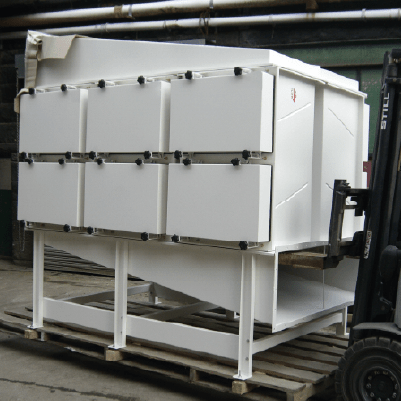 Safechange Housing Assembly with Transitions and support frame